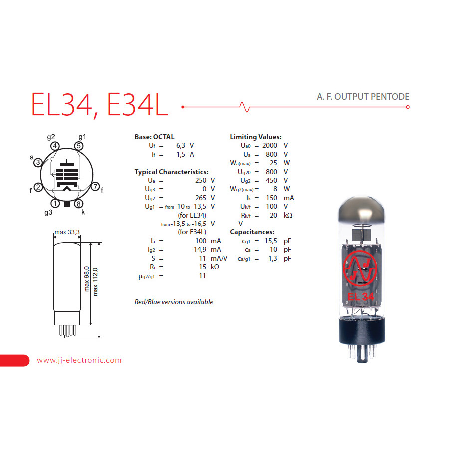 EL34 - 6CA7 Matched Pair | JJ Tubes
